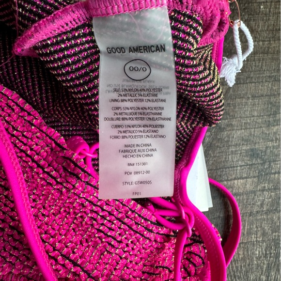 3/$30 NWT Good American Always Fits Sculpt One Piece Swimsuit Pink Size 00/0 - Picture 9 of 12